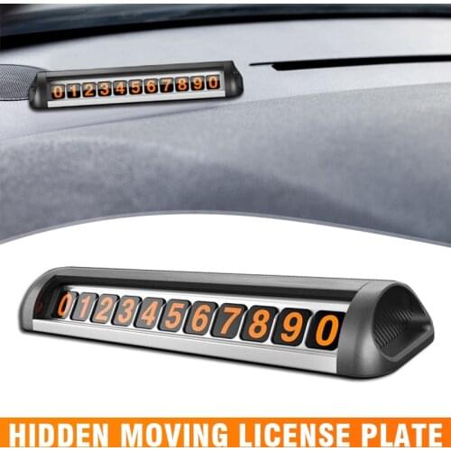 1set Hidden Car Temporary Parking Phone Number Card Board Auto Parking Number Sign Set 130x33.3x15.6mm Moulding Parts