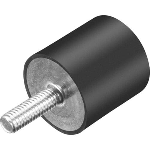 Uxcell M6 Thread Rubber Mounts,Vibration Isolators Cylindrical Shock Absorber with Studs 25x25mm to Air Compressors Enginers