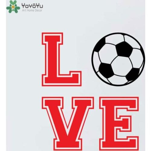 YOYOYU Wall Decal Quotes Love Soccer Football Vinyl Wall Sticker For Kid Bedroom Livingroom Removable Art Mural Home Decor CY604