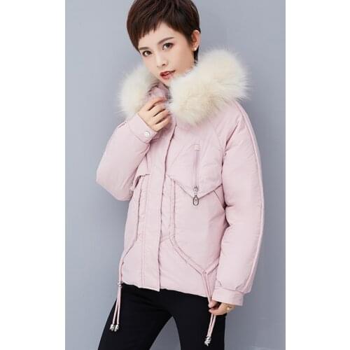 Plus Size 2022 New Winter Jacket Women Fashion Big Fur Collar Warm Hooded Outerwear Female Jacket Short Coat Casaco Feminino