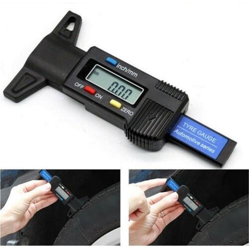 1pc Universal Thickness Gauge Digital Tyre Tread Depth Measuring Gauge For Tool Car Van Truck Scooter Motorbike