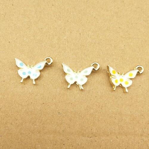 10pcs 10x14mm enamel butterfly charms for jewelry making and crafting cute earring pendant necklace bracelet charms