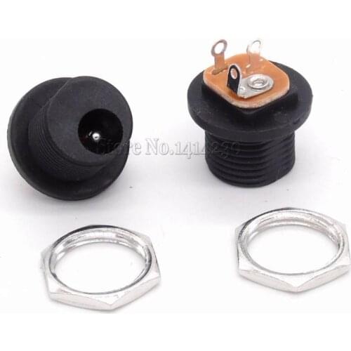 10Pcs DC Power Socket DC-021 with screws Opening 11mm 5.5*2.1 mm