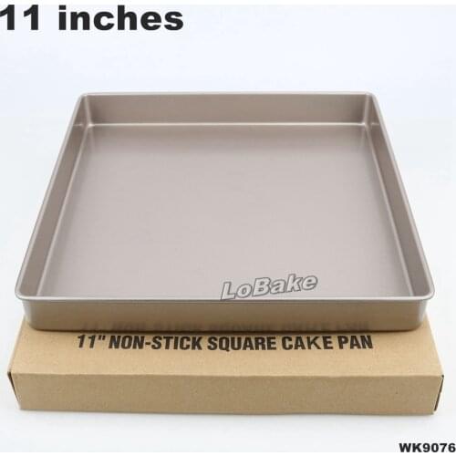 11 inches 28.6cm width 3.5cm height square heavy steel non-stick cake pan pizza biscuit cookie baking pans for DIY home bakery