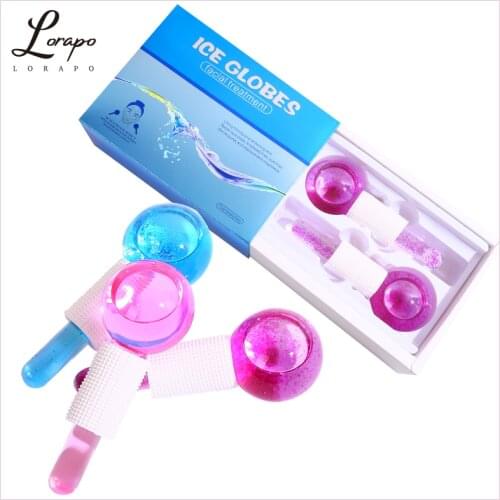 2pcs/box beauty crystal ball beauty ice ball energy cooling facial massage crystal glass ball massage facial wrinkle skin care