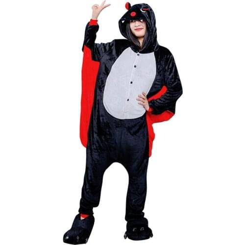 27kids Bat Style Pajama Male Girl Onesie Animal Cosplay Winter Party Jumpsuit Parent-child Outfit Mother Daughter Clothes