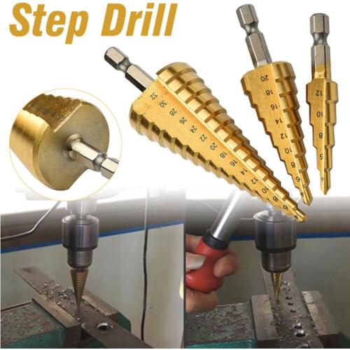 4-32mm HSS High Speed Steel Electric Wrench Special Step Drill Bit Iron Plate Drilling Hole Opener Multifunctional Step Drill