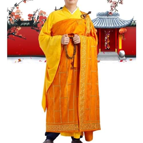 4color Buddhist uniforms robes cassocks master shaolin monk robe Dragon suits zen lay gown buddha Buddhism abbot clothing