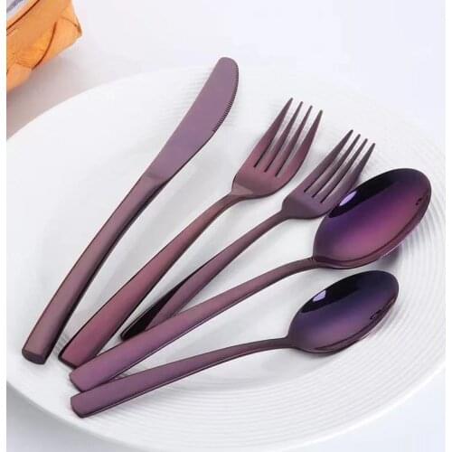 5pcs High Quality Stainless Steel Knife Spoon Fork Set with Storage Gift Box Coffee Dessert Fork Spoon Kitchen Tableware Set