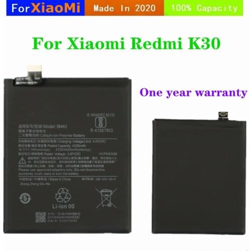 2020 Years For Xiaomi Redmi K30 Supreme Version Phone Battery BM4U 4420mAh High Capacity Replacement Batteries