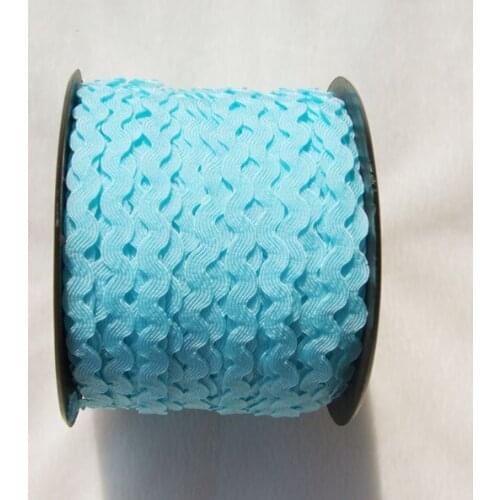 Free shipping 10Yards 1/2cm width Light blue RICRAC polyester ribbon on clothes&Bra Accessories Sewing Trim