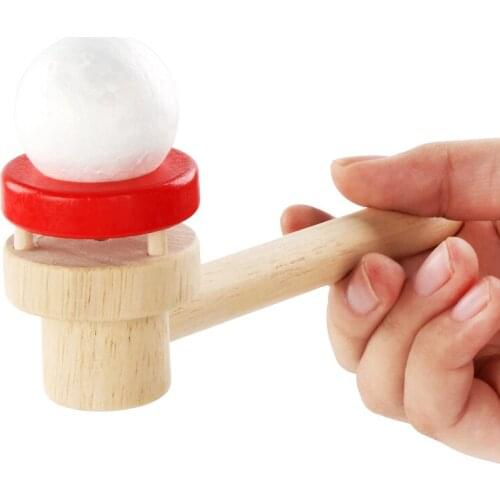 Kids Wooden Magic Blowing Pipe Floating Ball Game Blow Pipe Ball Educational Toys Gift