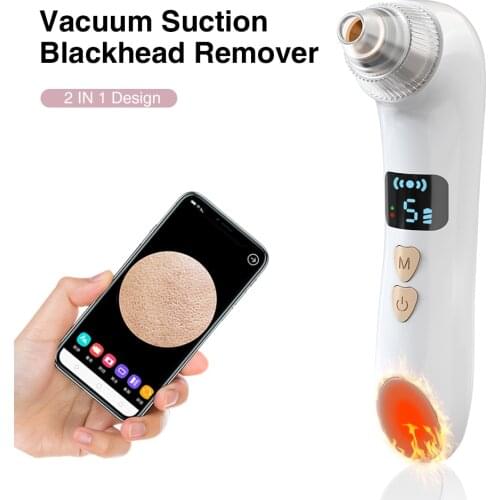 Electric Vacuum Blackhead Remover Facial Pore Cleaner WiFi Wireless Camera Monitor Acne Pimple Black Head Hot Massage Skin Care