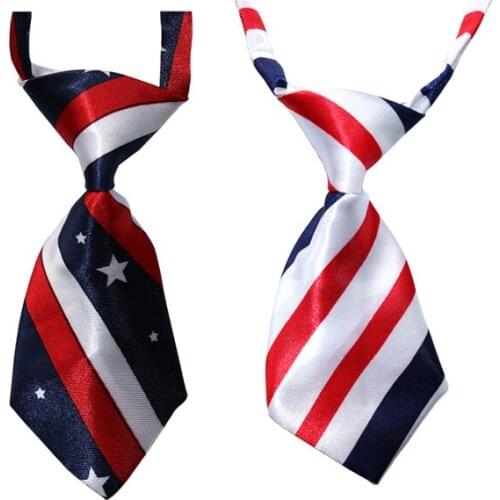 50PC/Lot Stripes Stars Dog Neckties for 4th July Dog Accessories Cat Dog Ties Adjustable Bowties Pet Supplies