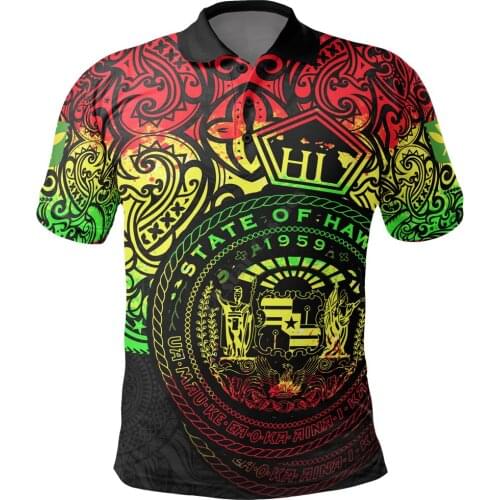 Hawaii Polo Shirt Hawaii Seal Pride Style 3D Printed Polo Shirt Men for Women Short Sleeve Summer Reggae T-shirt