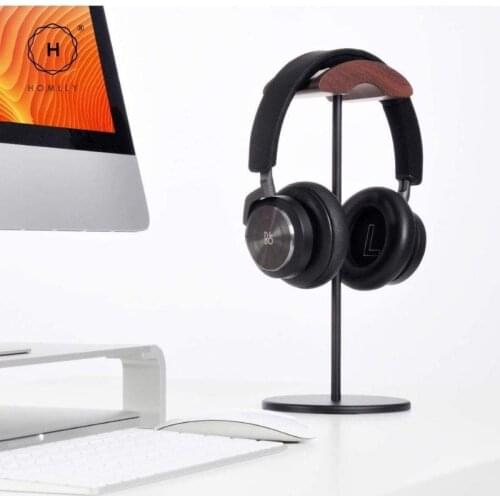 Homlly Arch Walnut Wood Headphone Display Stand