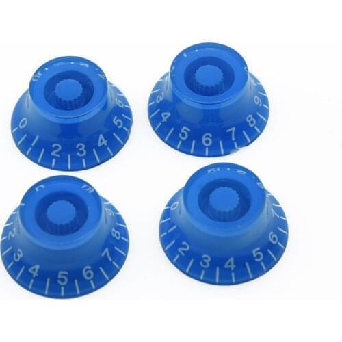 KAISH Set of 4 LP Guitar Knobs,Top Hat Knobs, Bell Knobs Blue fits LP