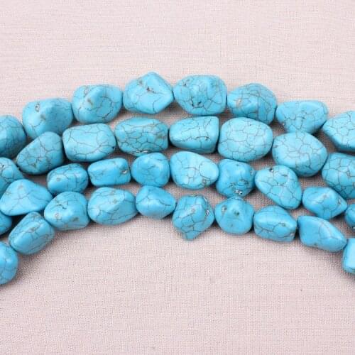 20pcs/Strand Irregular Blue Howlite Natural Stone Spacer Loose Stones DIY Jewelry Accessories For Necklace Bracele