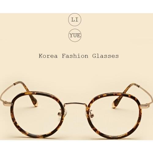 LIYUE Round vintage eyeglasses Spectacles frame Anti Fatigue Radiation glasses Anti blu-ray glasses frame computer clear glasses