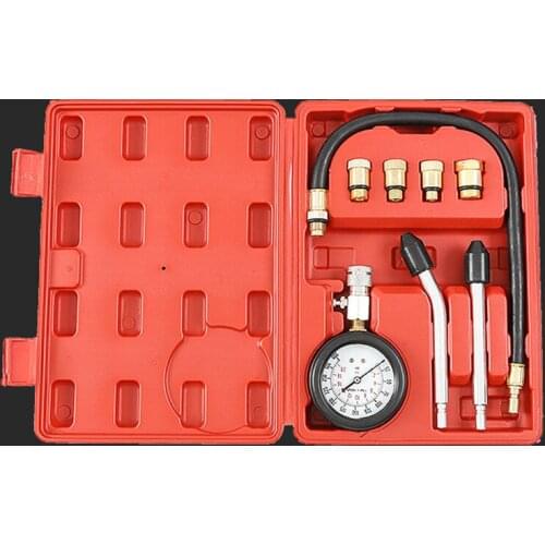 Compression Tester Pressure Gauge Tester Kit Motor Auto Petrol Gas Engine Cylinder Car Motorcycle Pressure Gauge with Adapter