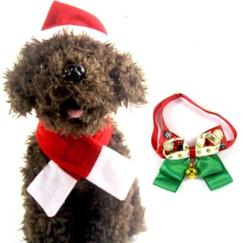 Lovely Suit Cat Dog Scarf Hat Bow Tie Christmas Adjustable Neck Strap Dog Grooming Accessories Xmas Pets Products Cat Supplies