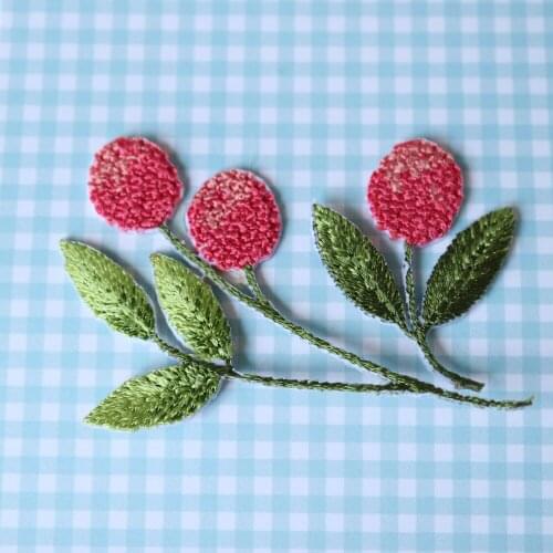 1pc Fashion iron on cute cherry patches for clothing embroidery ironing appliques parche DIY handmade clothes accessories
