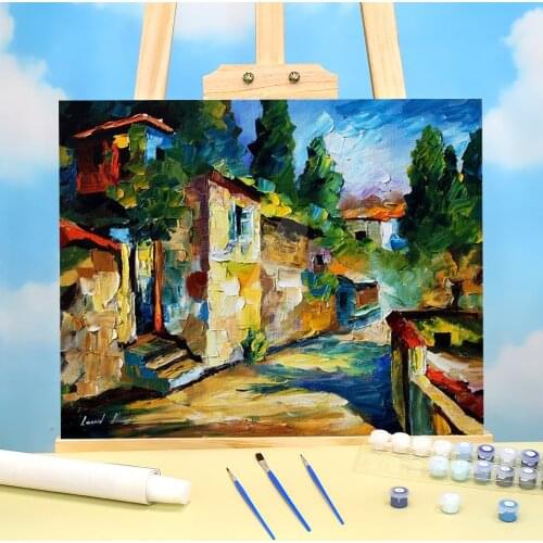 Greek Noon Coloring By Numbers Painting Package Acrylic Paints 40*50 Canvas Painting Home Decoration For Kids Handicraft Art