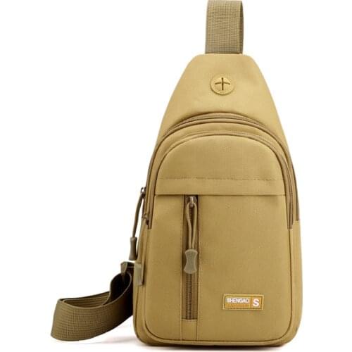 2021 new multi function outdoor sports chest bag Fashion Shoulder Bag multi layer headphone hole mens messenger bag