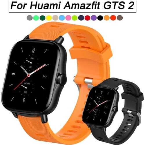 For Huami Amazfit GTS 2 /gts2 mini Bip 1S gtr 42mm Strap Slicone Band Replacement 20mm Watchband Bracelet For Xiaomi Haylou LS02
