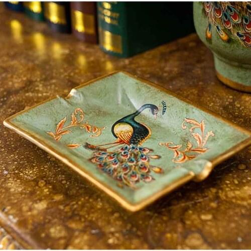 Retro Ceramic Ashtray Creative Personality Tobacco Cigarette Ashtray Fashion Living Room Home Decor Ornaments Cigar Ashtray