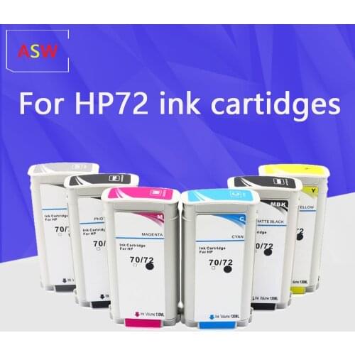6 Color or HP 72 Replacement Ink Cartridge For HP DesignJet T610 T620 T770 T790 T795 T1100 T1120 T1200 T1300 T2300