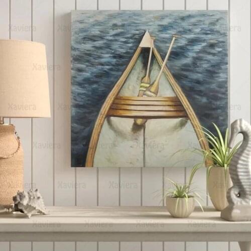 Modern Art Picture Blue Sea Bow Canvas Paintings and Prints Nordic Home Decor Living Room Square Posters On The Wall Frameless