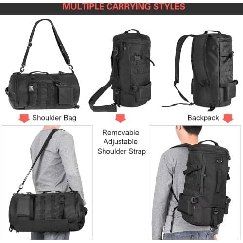 23L Fishing Backpack Bag Folding Cylindrical Large Capacity Fishing Tackle Backpack Tackle Storage Bags Travel Carry Bag