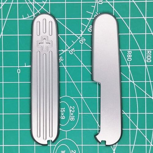 Titanium Alloy Handle Scales with Tweezer Toothpick Cut-Out for 84mm Victorinox Swiss Army Knife