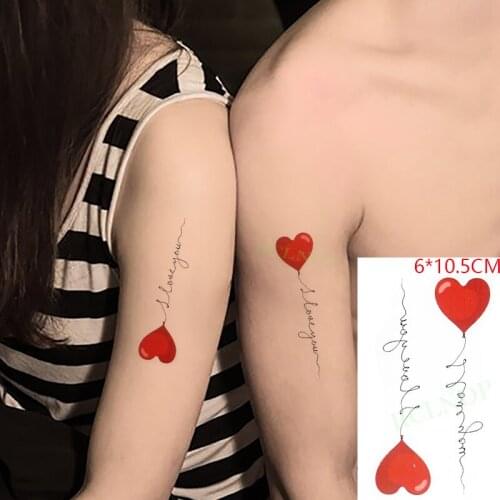 Waterproof Temporary Tattoo Sticker Love Heart I Love You English Alphabet Sexy Body Art Flash Tattoo Fake Tattoo for Women Men