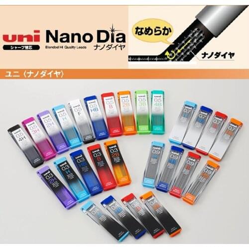 Japan MITSUBISHI Nano Dia Series Mechanical Pencil Lead 0.5-202ND Lead Super Hardness F/HB/2B/3B/4B/H/2H/3H/4H 5BOX