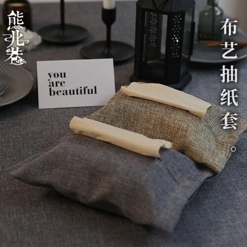 Japanese Simple Life Style Tissue Boxes Ramie Cotton Fabric Napkin Holder Dirt Resistant And Thick Paper Bag For Home Decoration
