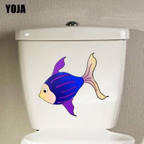 YOJA 22.4*20CM Modern Cartoon Funny Fish Bedroom Home Decor Toilet Decal Wall Sticker T3-0954