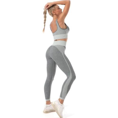 High Waist Fitness Outfit Women Yoga Pants Sets 2020 Apparel Biker Shorts Sports 2 Piece