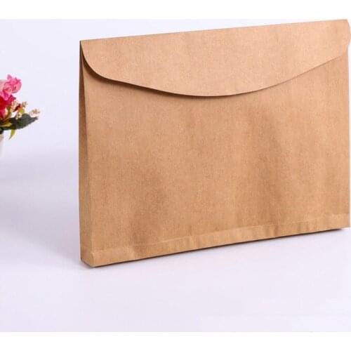 100pcs/lot 31cmx3cmx22.5cm Large Envelope gift paper bag kraft paper clothing bag Factory wholesale