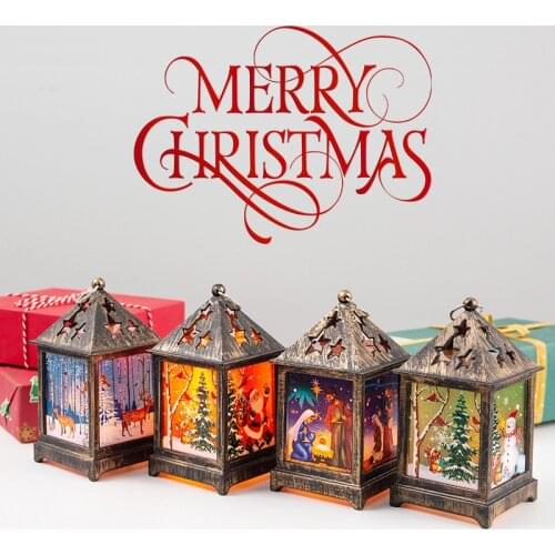 2020 Vintage Christmas LED Light Creative Elderly Snowman Night Light Retro Wind Lantern Christmas Desktop Decoration Lights