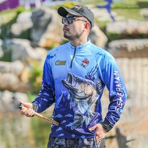 2021 DIAOLIAN Stand-up Collar Fishing Shirts Quick-drying Moisture-wicking Sunproof Breathable Anti-UV UPF50+ Fishing Jerseys