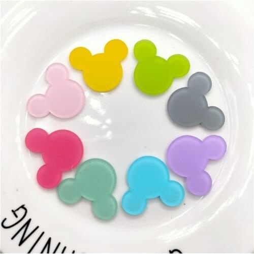 30pcs Sweet Mouse head Acrylic Flatback Cabochon DIY Scrapbooking Decorative Craft Making 20mm