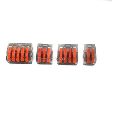 300PCS Compact Splicing wire Connector Lever Push Fit Cable Universal Terminal Block 28-12AWG PCT-212 transparent Assortment kit