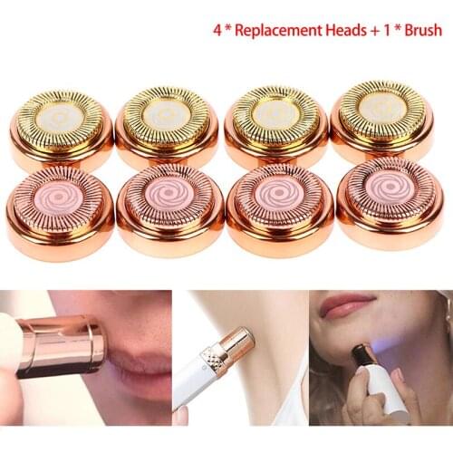 4Pcs/set Facial Hair Remover Replacement Heads, Hair Removal Blade For Womens Painless Epilator