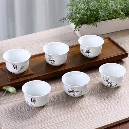 6pcs Kung Fu ceramic tea cup Tea tea set small ceramic cups chinese style tea retro style