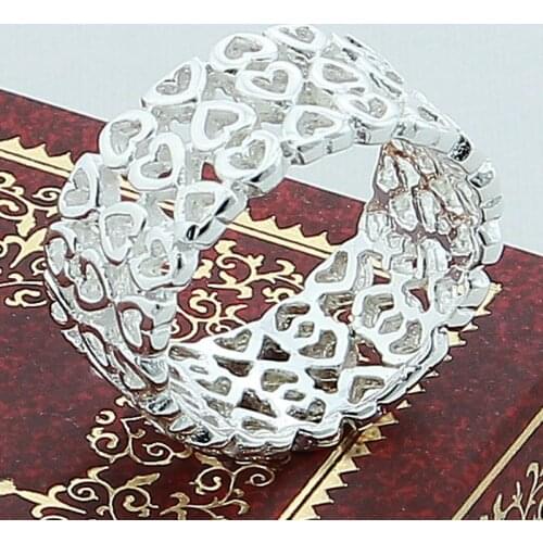 925 Sterling Silver Heart Heart Ring Suitable For WomenS Wedding Engagement Party Fashion Charm Jewelry