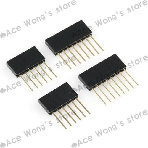 FREE SHIPPING 80PCS 2.54MM 6Pin & 8Pin 10MM Long Needle Female Header Strip Stackable Header 6&8 Pin Kit