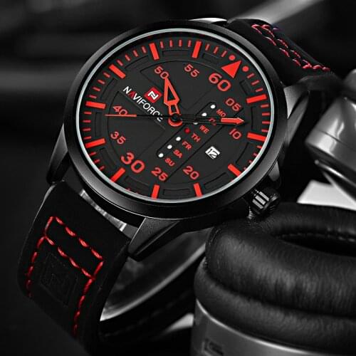 NAVIFORCE Luxury Brand Quartz Watches For men Casual Military Sports Man Watches Leather Wristwatch Male Clock Relogio Masculino