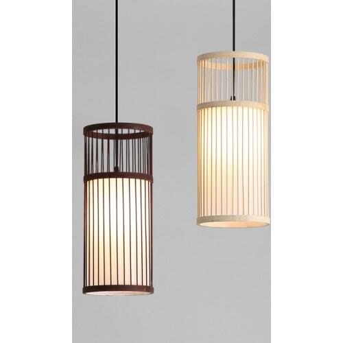 Japanese Style Wooden LED Pendant Lights for Living Room Wood Pendant Lamp Dining Room Bedroom Kitchen Hanging Lamps Luminaire